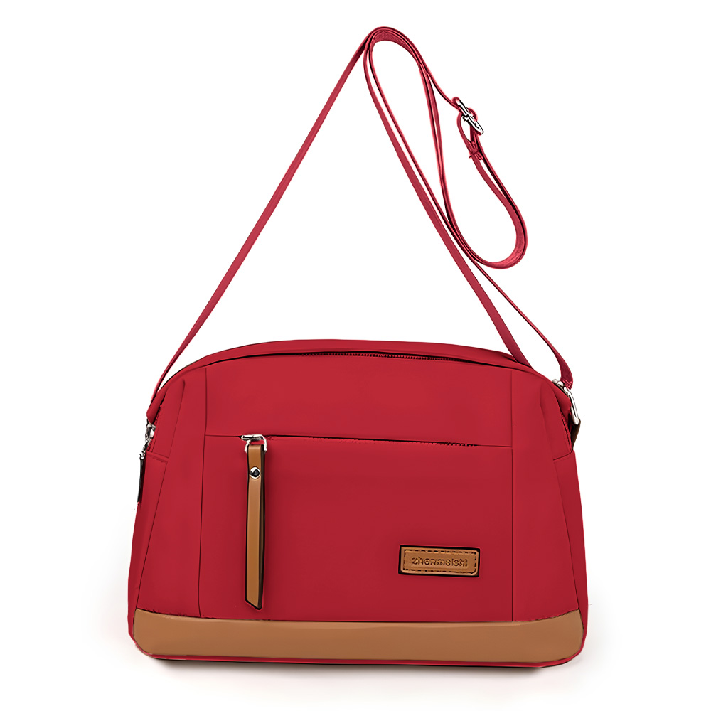 MORRAL PARA MUJER CON CORREA AJUSTABLE Y MULTIPLES BOLSILLOS ROJO ML5 - 1