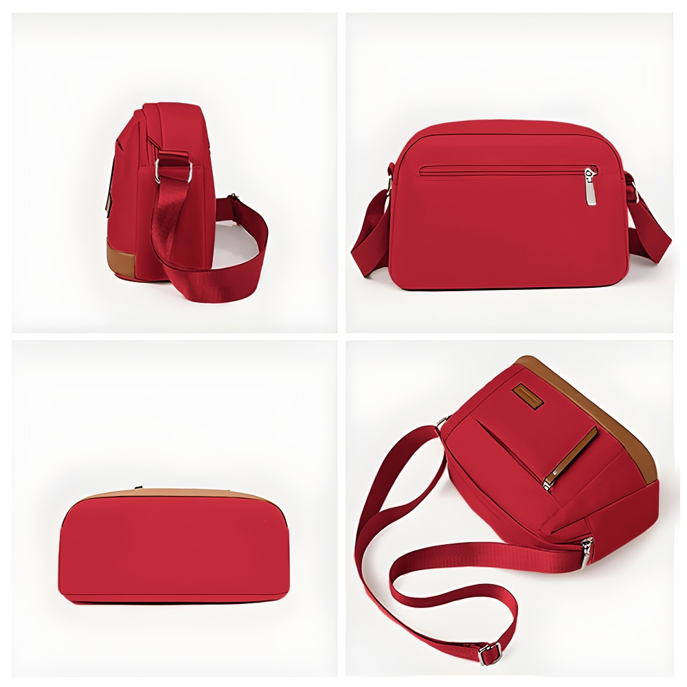 MORRAL PARA MUJER CON CORREA AJUSTABLE Y MULTIPLES BOLSILLOS ROJO ML5 - 5