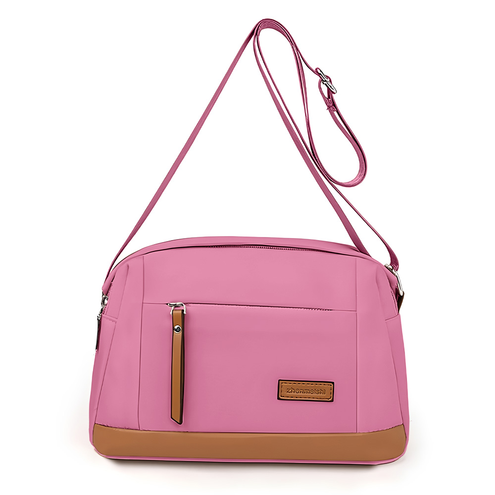 MORRAL PARA MUJER CON CORREA AJUSTABLE Y MULTIPLES BOLSILLOS ROSADO ML5 - 1