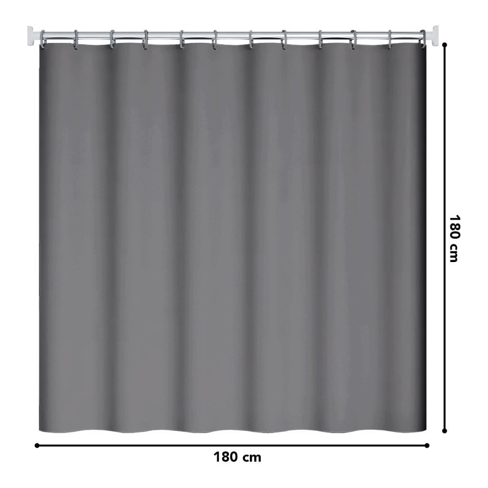 CORTINA DE BAÑO IMPERMEABLE PREMIUM PLOMO H66 - 6