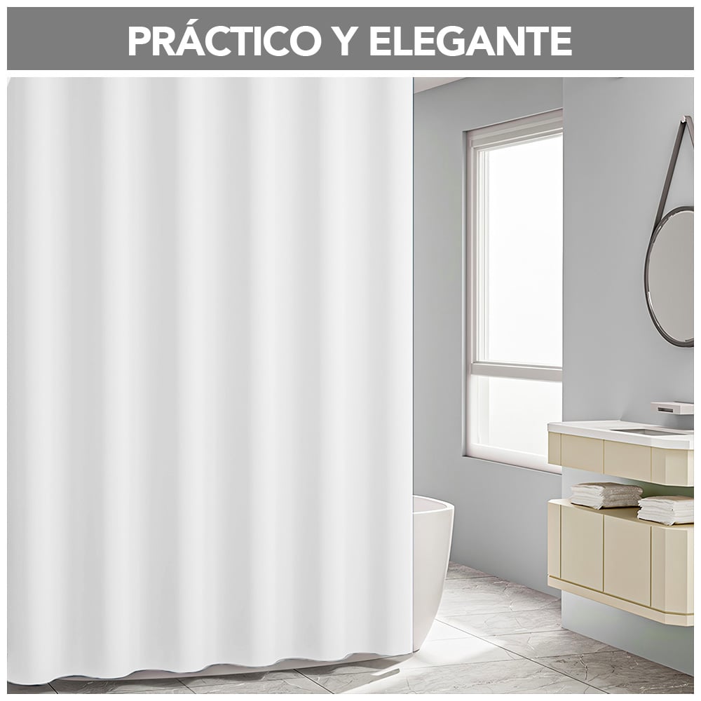 CORTINA DE BAÑO IMPERMEABLE PREMIUM BLANCO H66 - 4