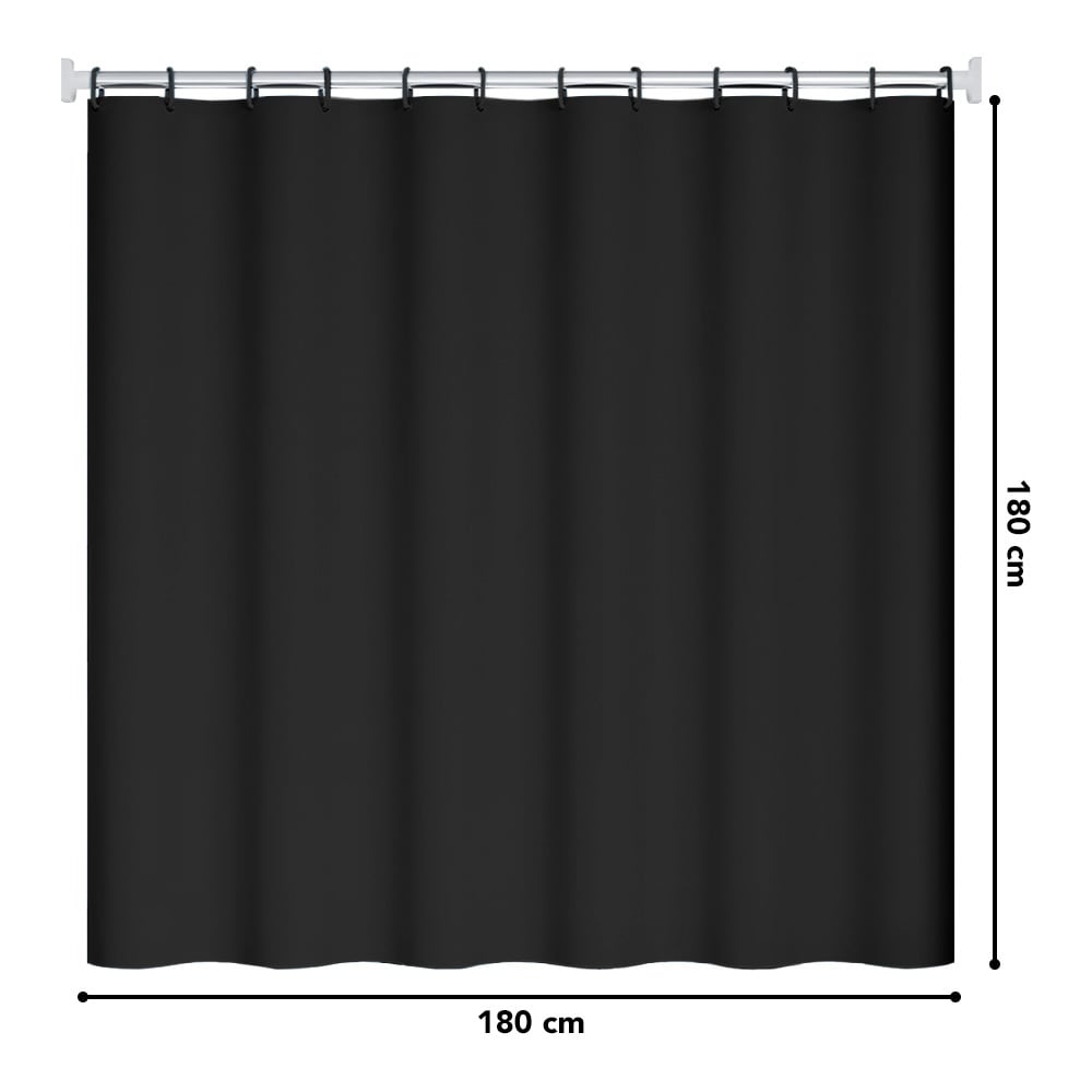 CORTINA DE BAÑO IMPERMEABLE PREMIUM NEGRO H66 - 6