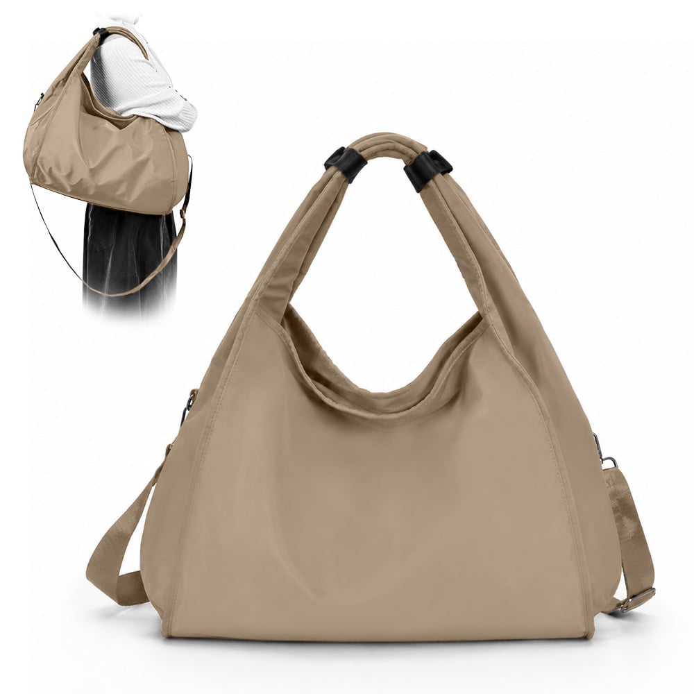 BOLSO PARA MUJER IMPERMEABLE CON GRAN CAPACIDAD Y CORREA AJUSTABLE BEIGE YW8 - 1