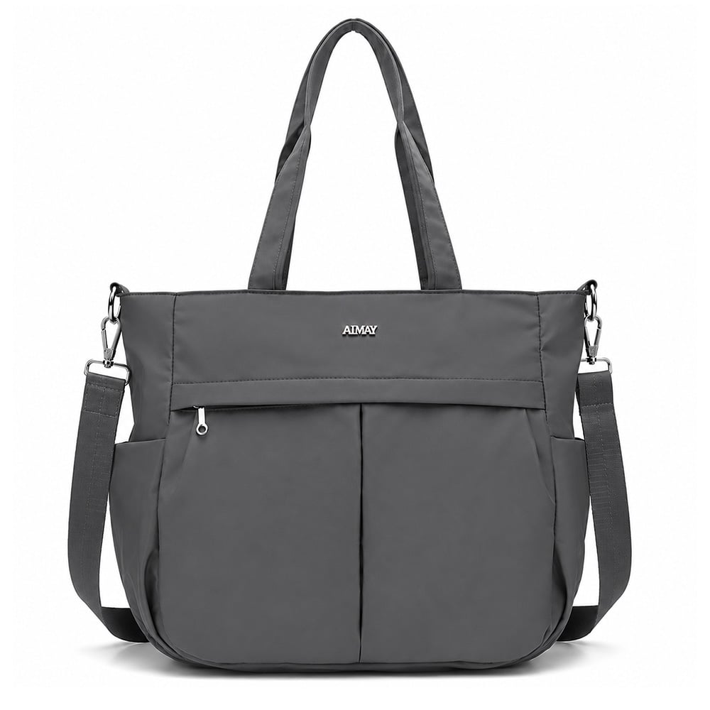 BOLSO PARA MUJER IMPERMEABLE CON GRAN CAPACIDAD Y CORREA AJUSTABLE PLOMO CT2 - 1