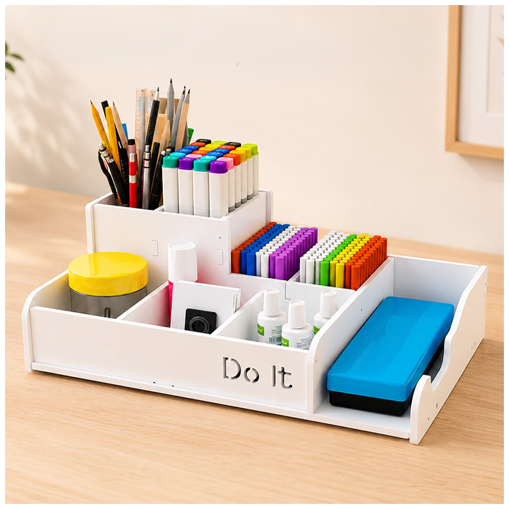 ORGANIZADOR DE ESCRITORIO MULTIFUNCIONAL CON COMPARTIMENTOS AJ1 - 1