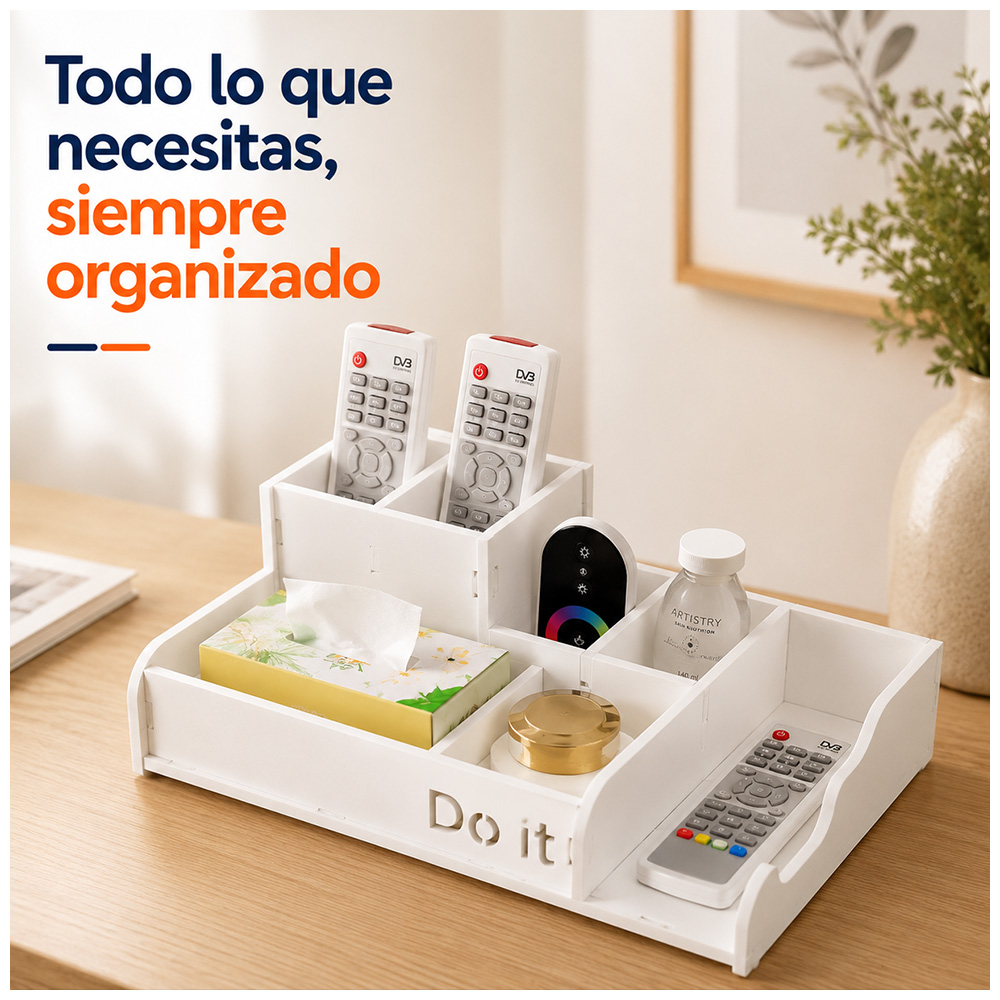 ORGANIZADOR DE ESCRITORIO MULTIFUNCIONAL CON COMPARTIMENTOS AJ1 - 4