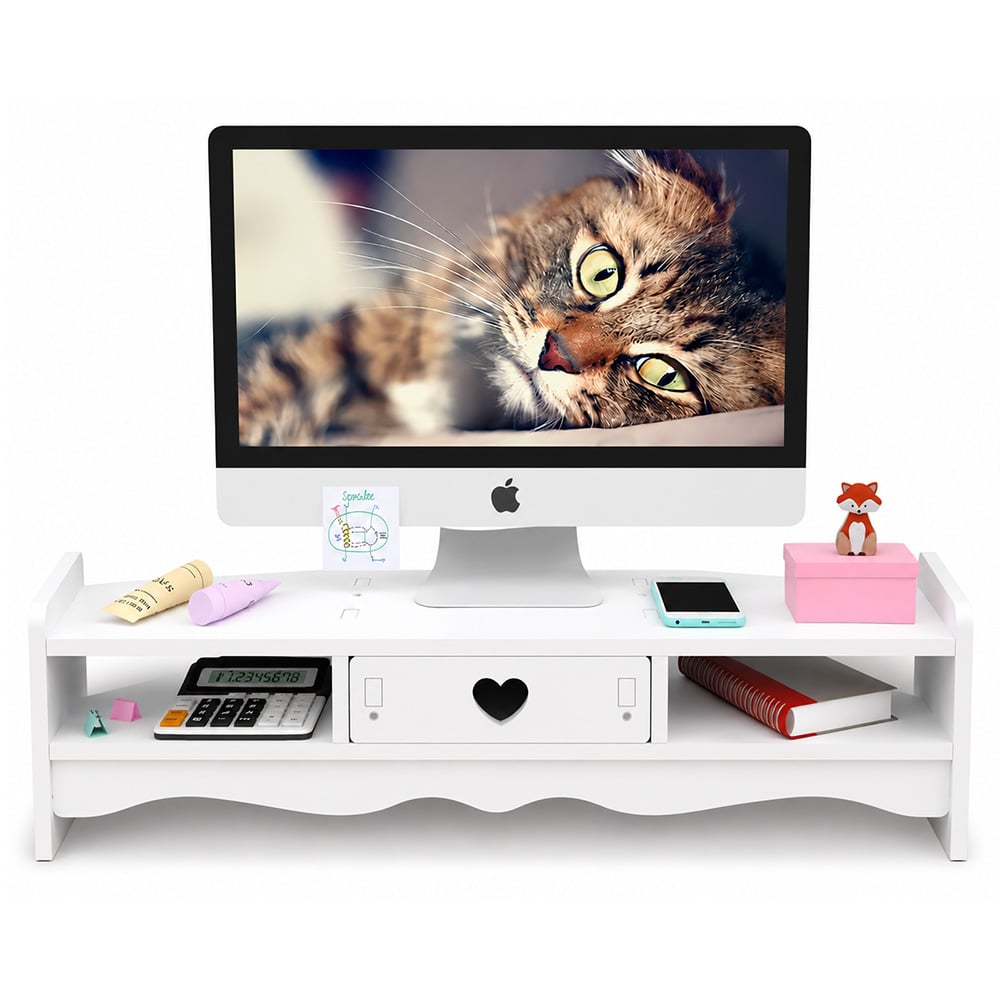 SOPORTE PARA MONITOR CON CAJÓN Y ORGANIZADOR DE ESCRITORIO MULTIFUNCIONAL A43 - 1