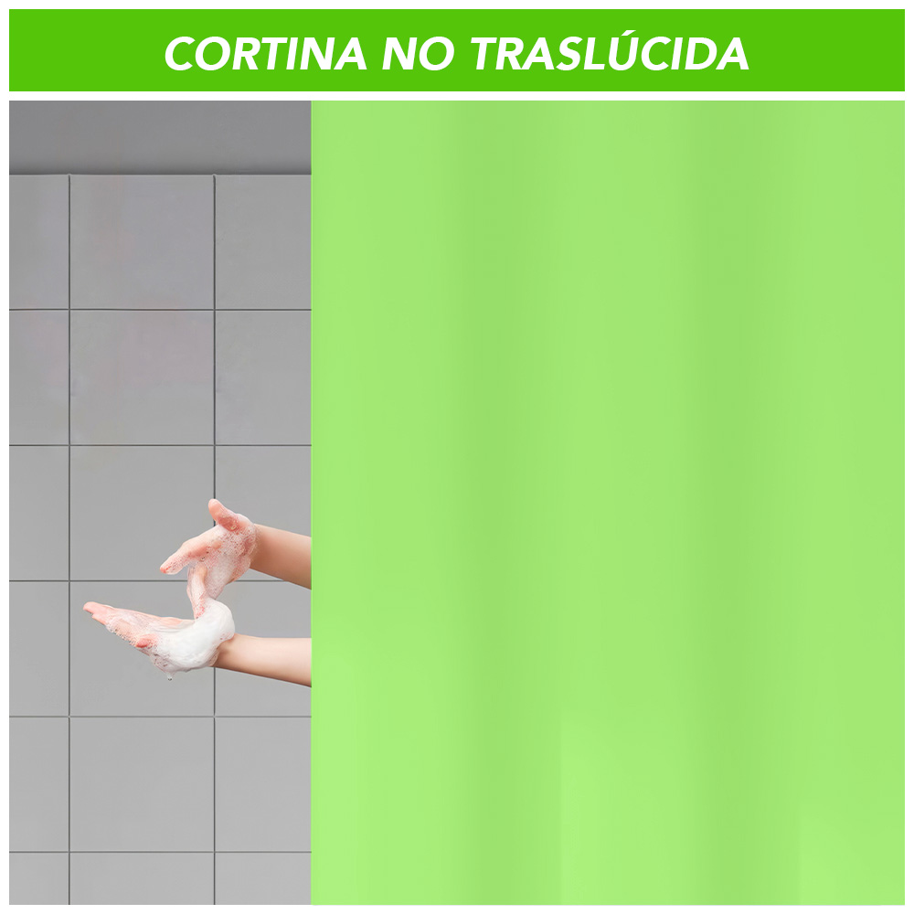 CORTINA DE BAÑO MODERNA IMPERMEABLE ACCESORIO PARA DUCHA VERDE BB1 - 3