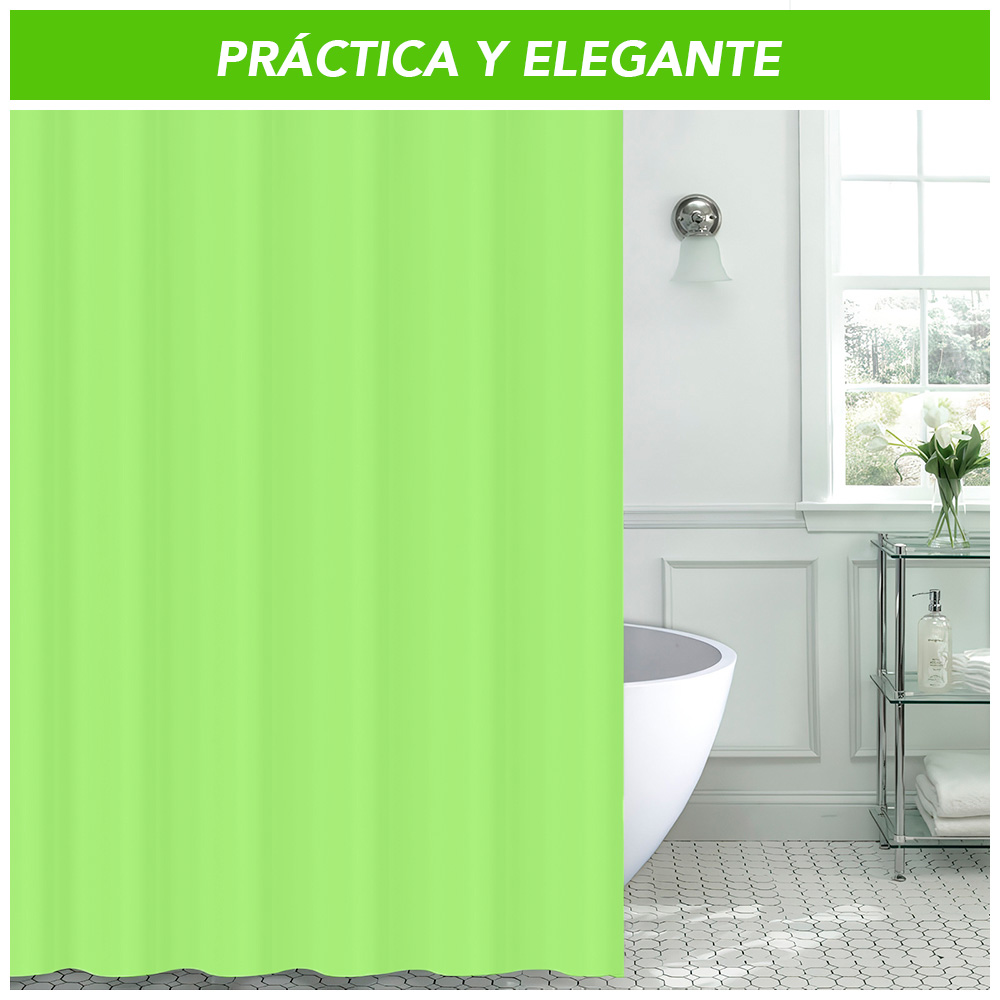 CORTINA DE BAÑO MODERNA IMPERMEABLE ACCESORIO PARA DUCHA VERDE BB1 - 5