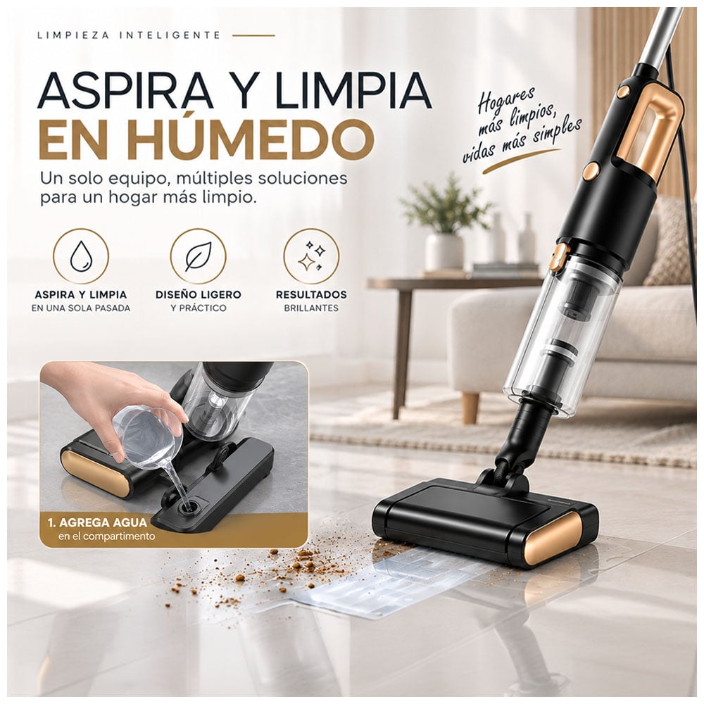 ASPIRADORA MULTIFUNCIONAL EN SECO Y HUMEDO CON CABLE Y ACCESORIOS DORADO A89 - 3