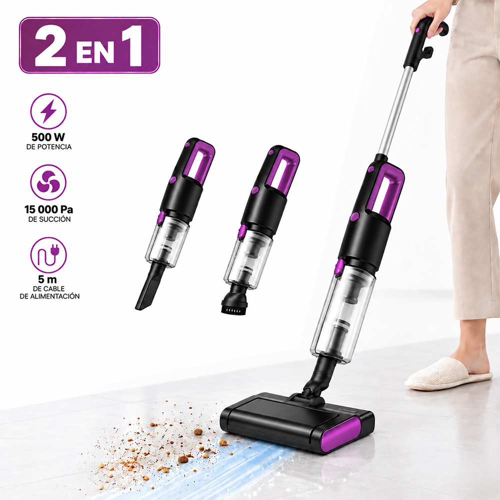 ASPIRADORA MULTIFUNCIONAL EN SECO Y HUMEDO CON CABLE Y ACCESORIOS MORADO A89 - 1