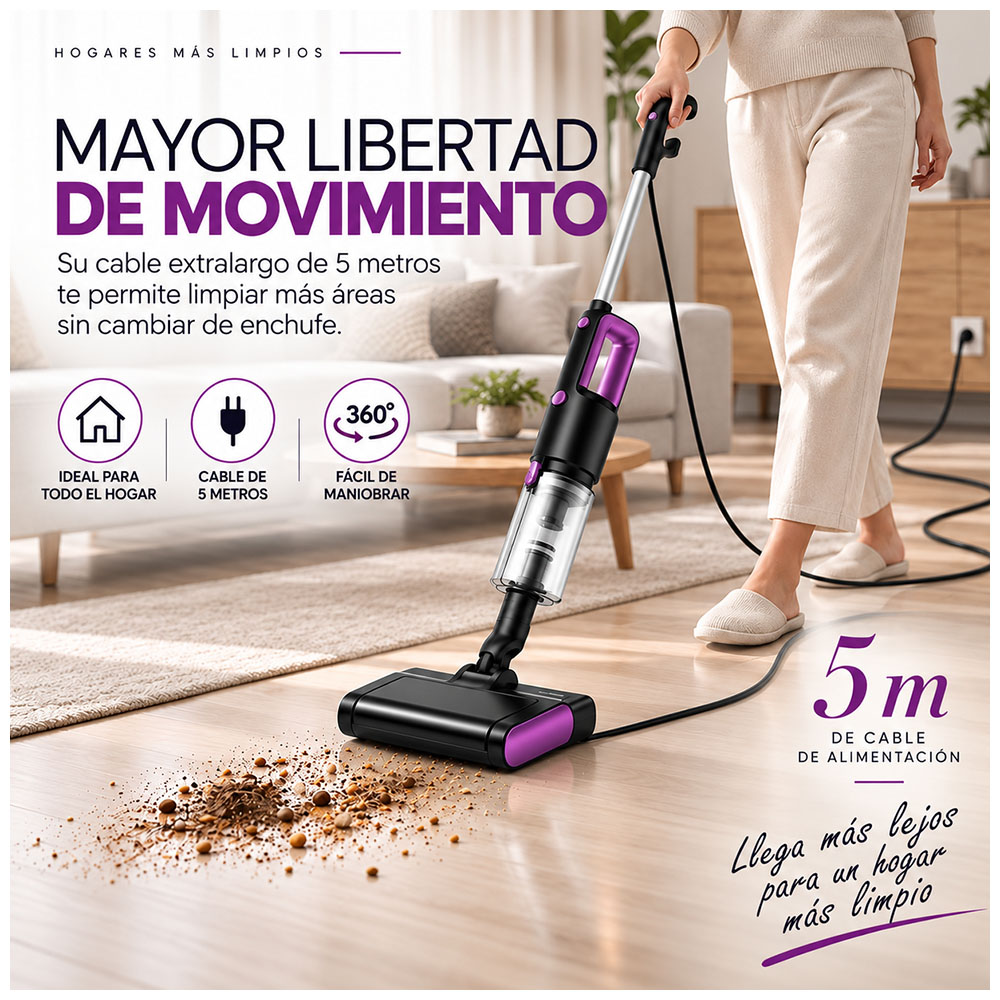 ASPIRADORA MULTIFUNCIONAL EN SECO Y HUMEDO CON CABLE Y ACCESORIOS MORADO A89 - 4