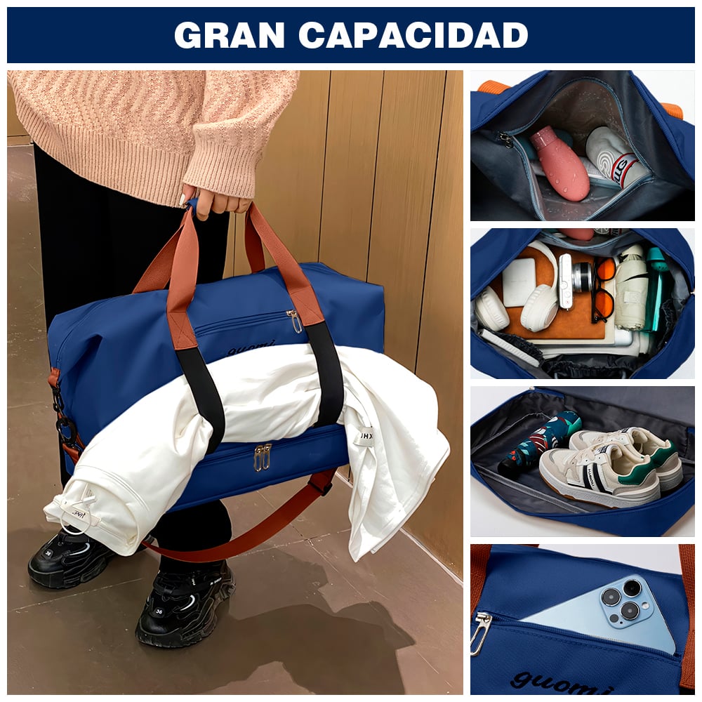 BOLSO DE VIAJE MALETÍN DEPORTIVO GIMNASIO AZUL CG0 - 2