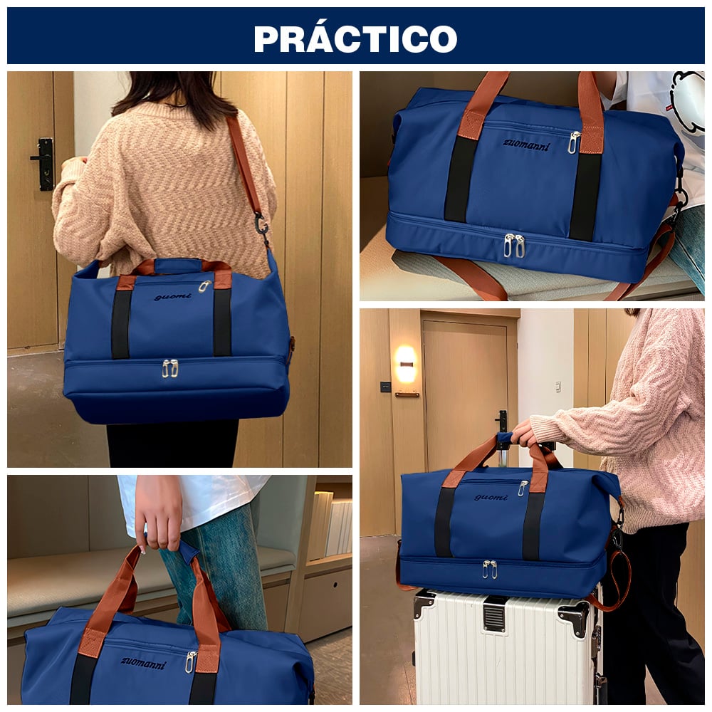BOLSO DE VIAJE MALETÍN DEPORTIVO GIMNASIO AZUL CG0 - 4