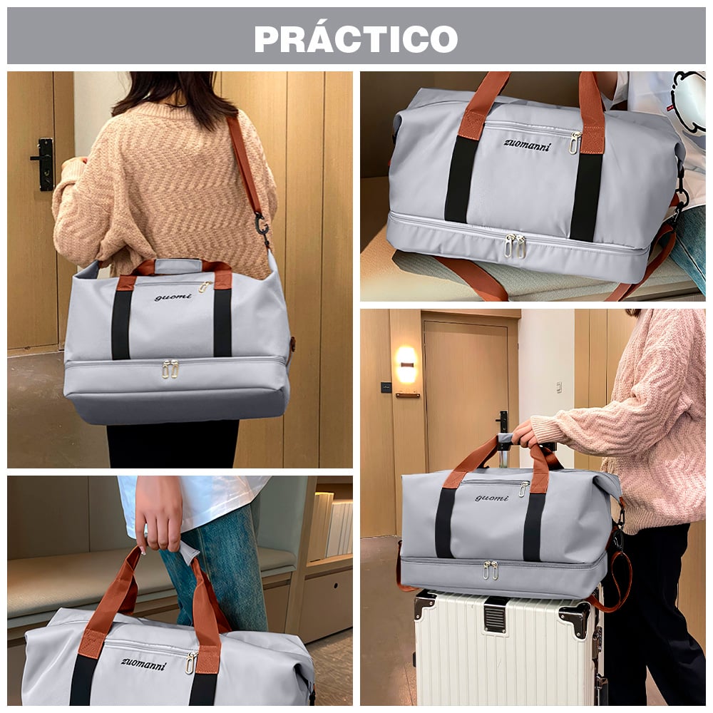 BOLSO DE VIAJE MALETÍN DEPORTIVO GIMNASIO PLOMO CG0 - 4