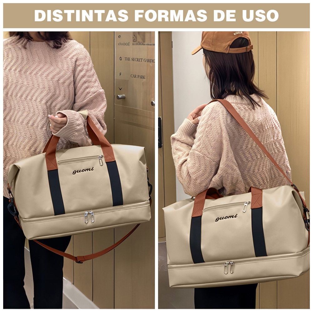 BOLSO DE VIAJE MALETÍN DEPORTIVO GIMNASIO BEIGE CG0 - 3