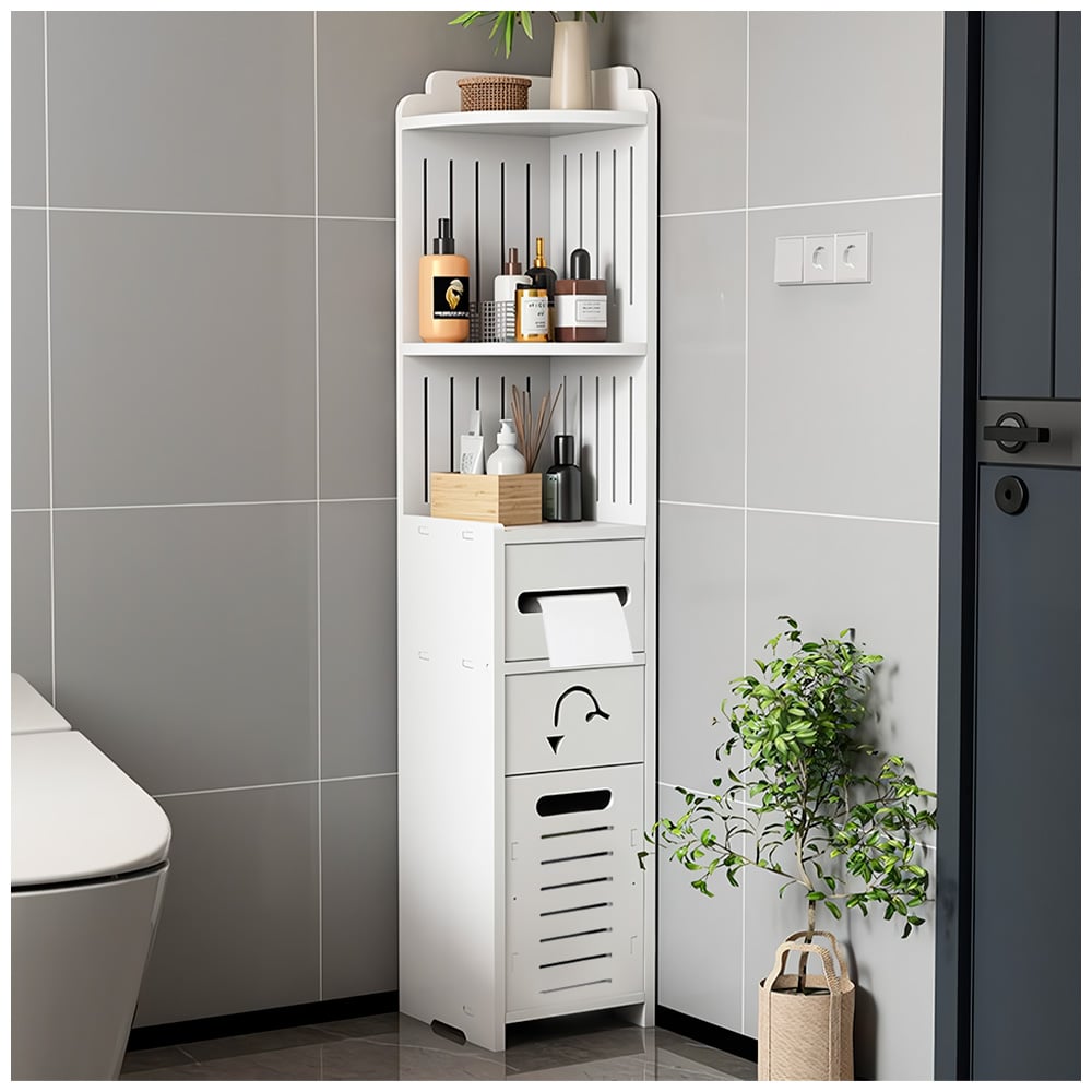 ORGANIZADOR ESTANTE CON DISPENSADOR DE PAPEL PARA BAÑO S85-A - 1