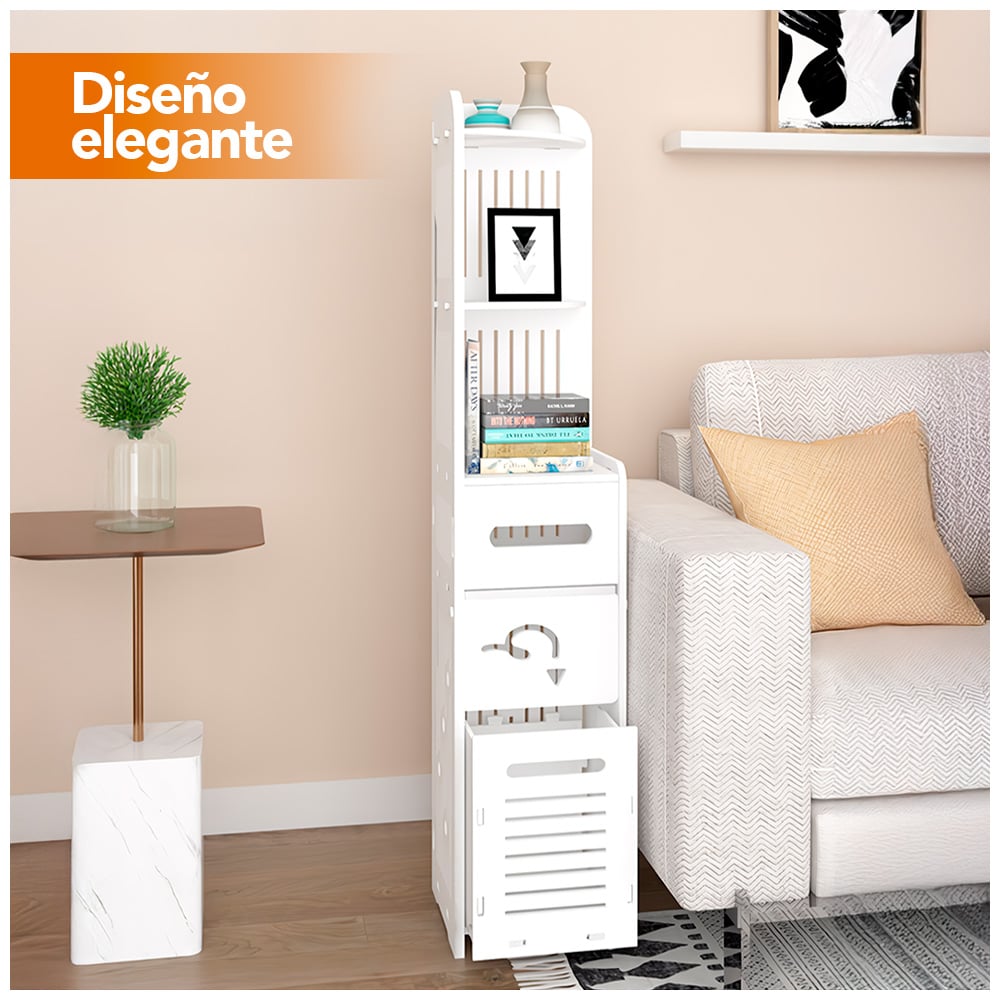 ORGANIZADOR ESTANTE CON DISPENSADOR DE PAPEL PARA BAÑO S85-A - 4