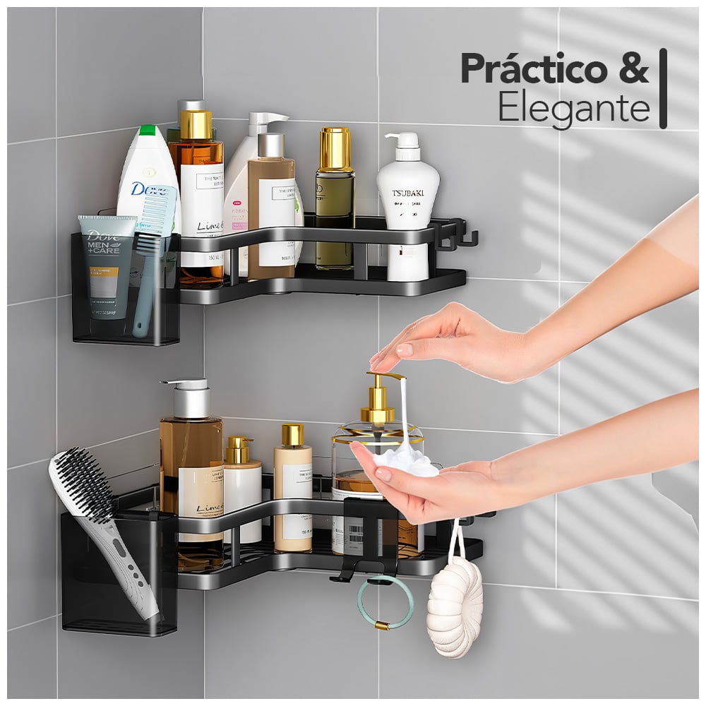 SET DE 2 ESQUINEROS PARA BAÑO CON ADHESIVO JL9 - 2