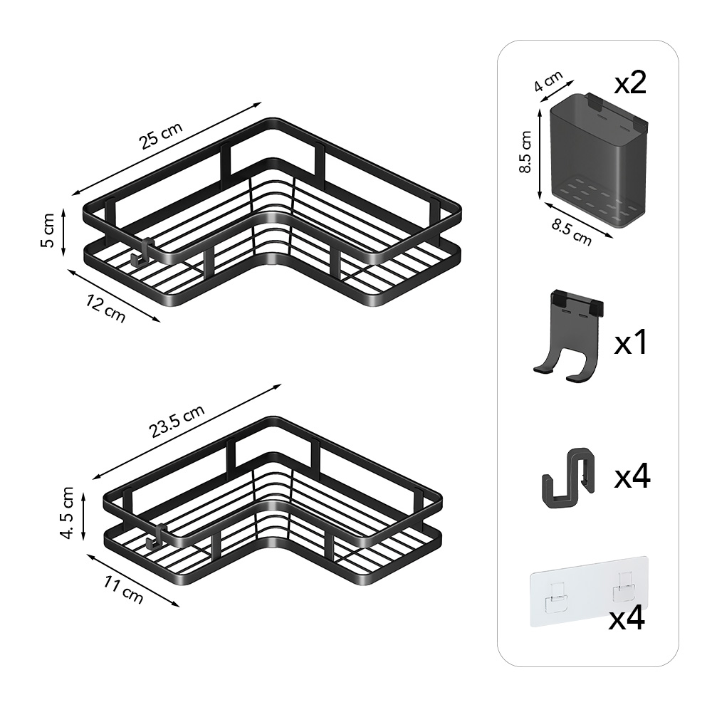 SET DE 2 ESQUINEROS PARA BAÑO CON ADHESIVO JL9 - 6