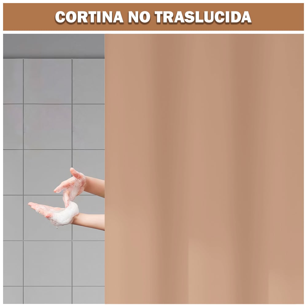 CORTINA DE BAÑO MODERNA IMPERMEABLE ACCESORIO PARA DUCHA U11 CANELA - 2