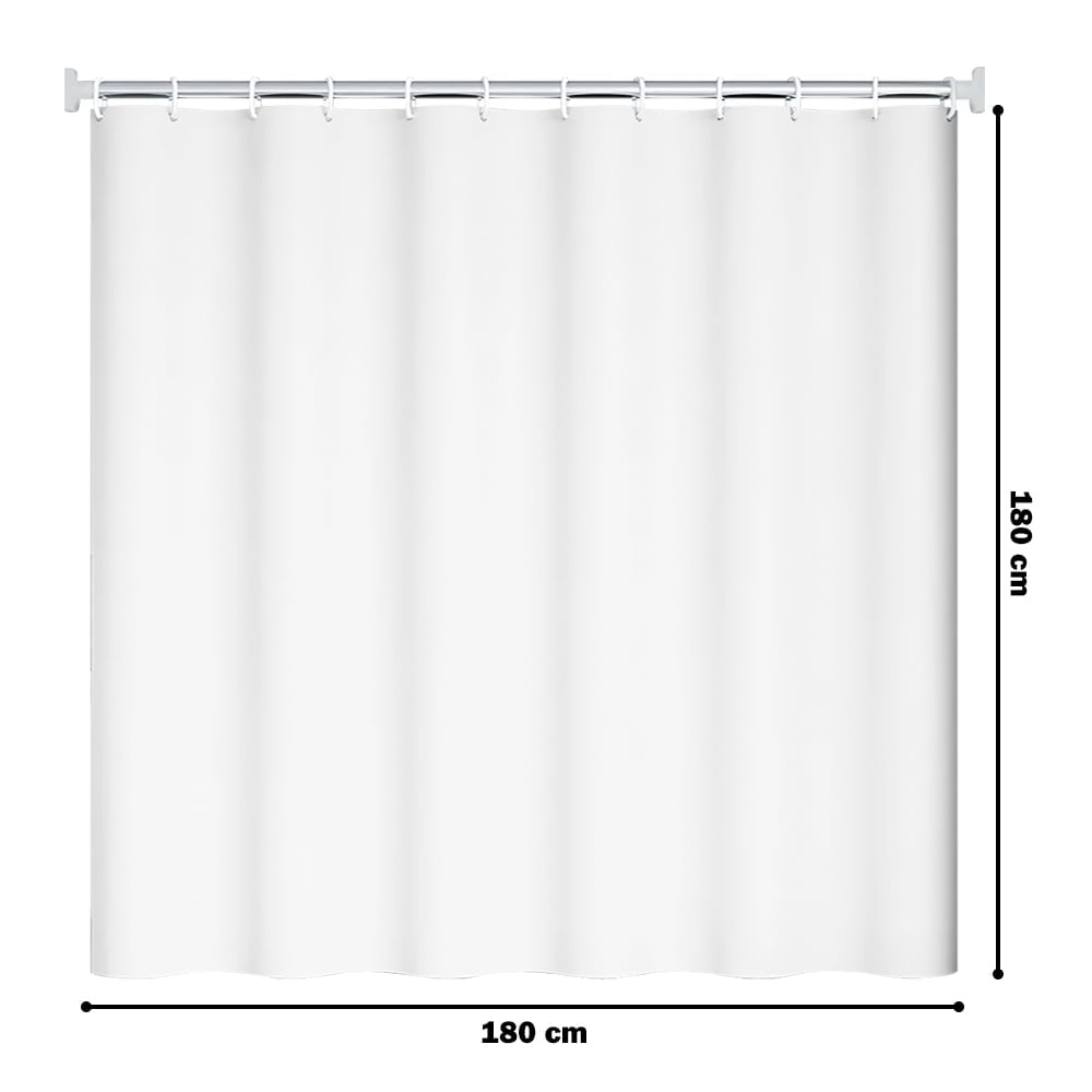 CORTINA DE BAÑO MODERNA IMPERMEABLE ACCESORIO PARA DUCHA U11 BLANCO - 6