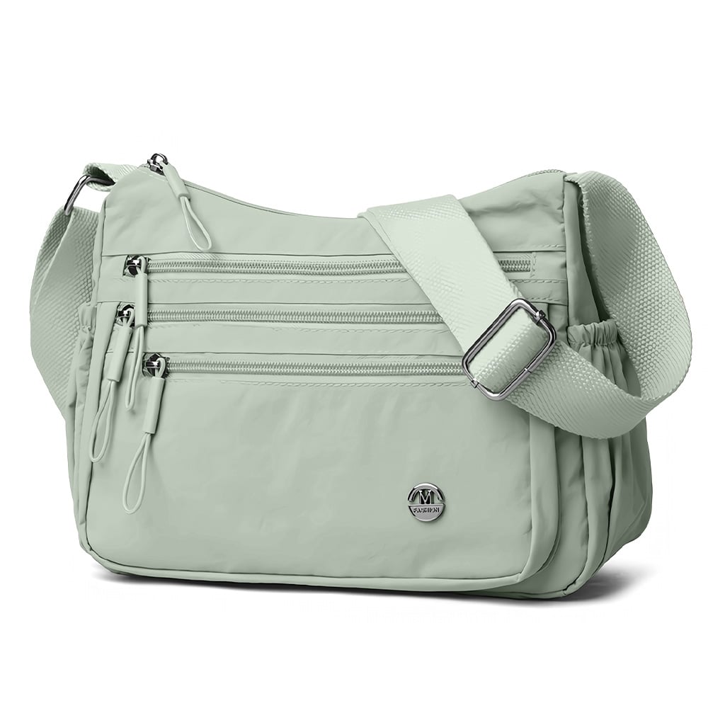 MORRAL PARA MUJER CON CORREA AJUSTABLE Y MÚLTIPLES BOLSILLOS VERDE BP3 - 1