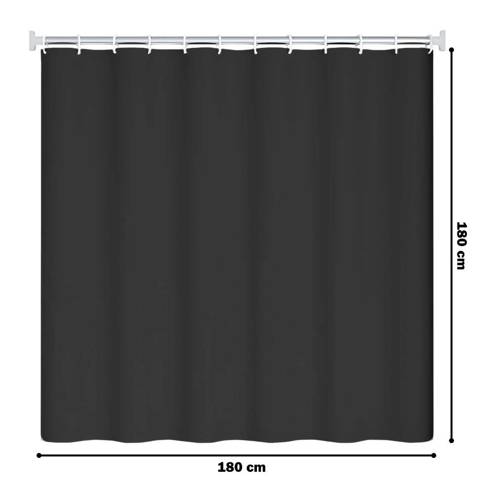 CORTINA DE BAÑO MODERNA IMPERMEABLE ACCESORIO PARA DUCHA NEGRO U11 - 6