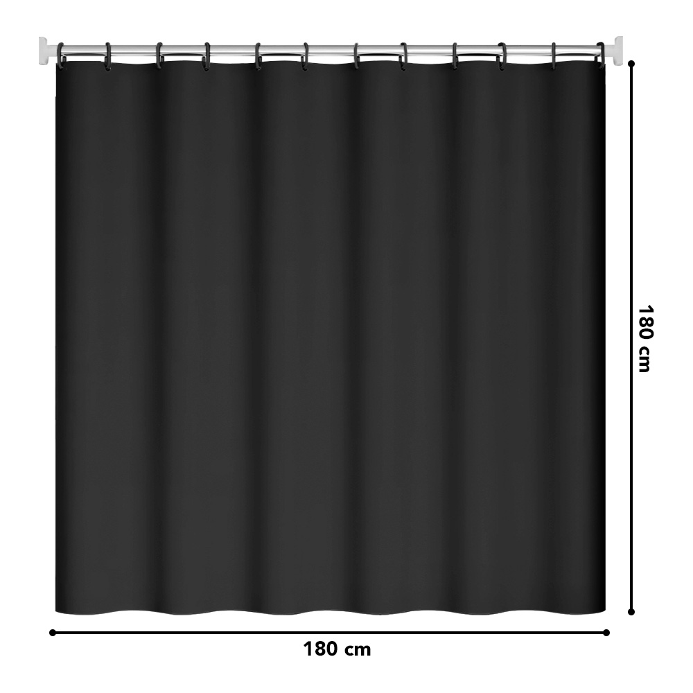 CORTINA DE BAÑO IMPERMEABLE PREMIUM NEGRO U88 - 6