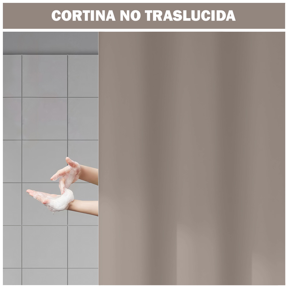 CORTINA DE BAÑO IMPERMEABLE PREMIUM MARRÓN U88 - 2