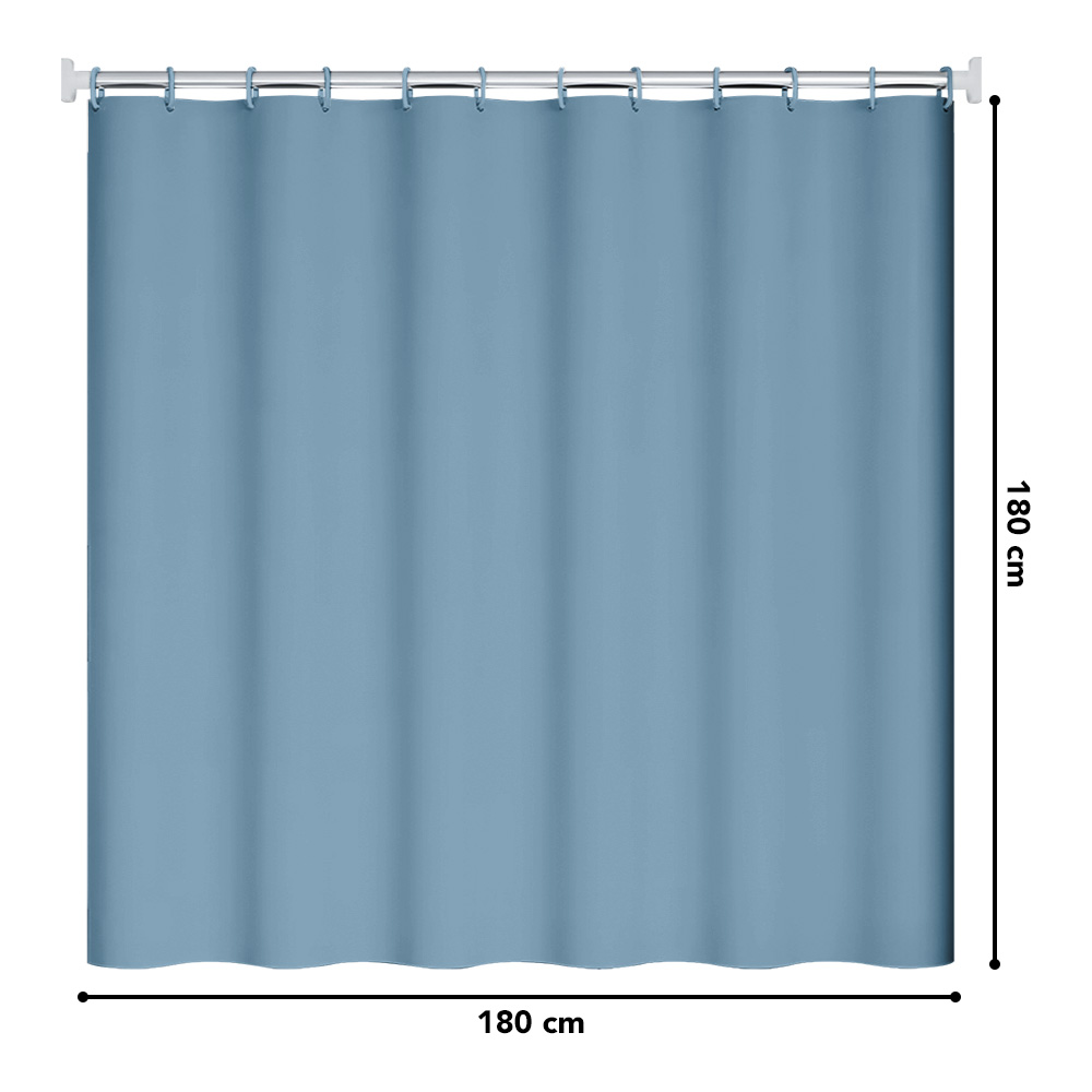 CORTINA DE BAÑO IMPERMEABLE PREMIUM CELESTE U88 - 6
