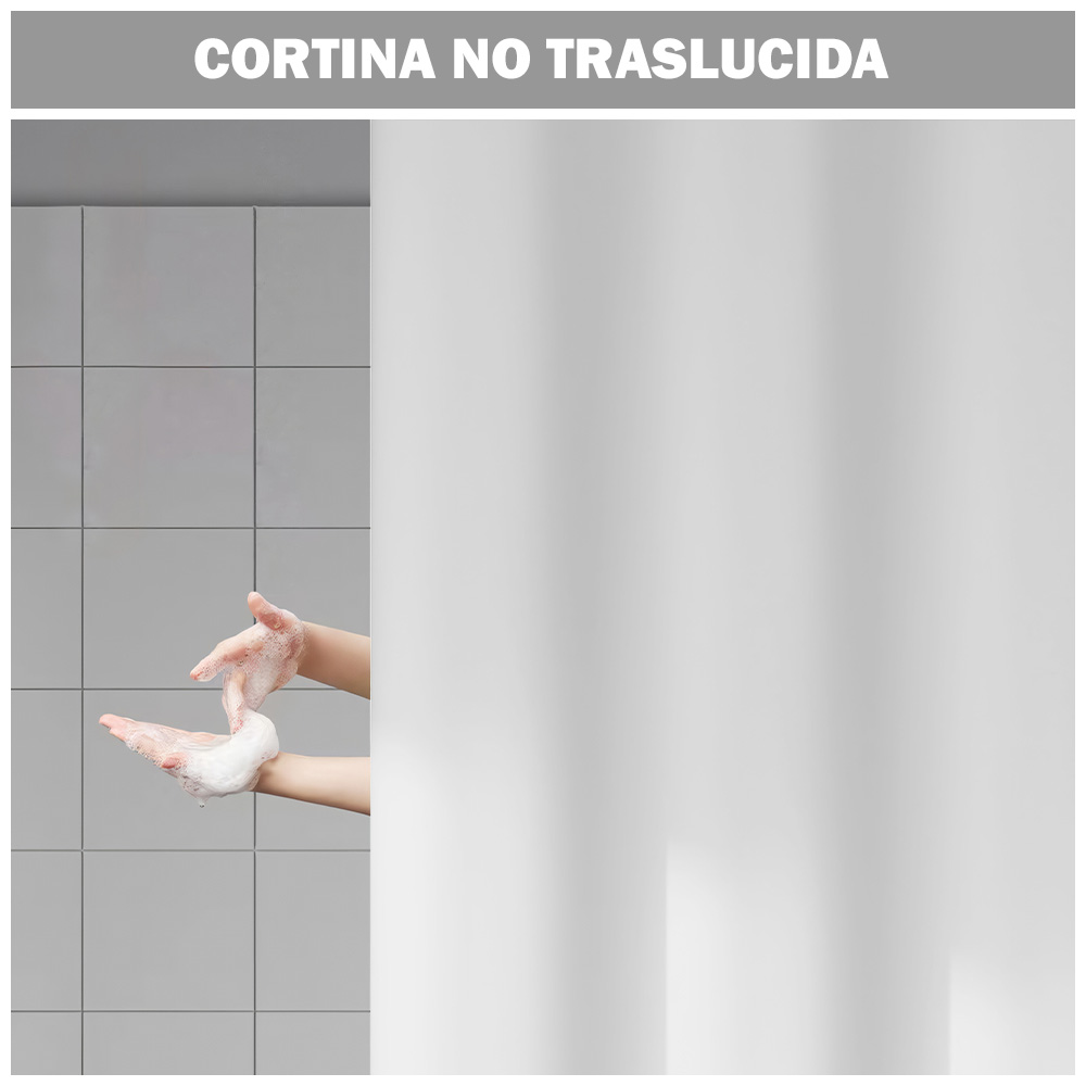 CORTINA DE BAÑO IMPERMEABLE PREMIUM BLANCO U88 - 2