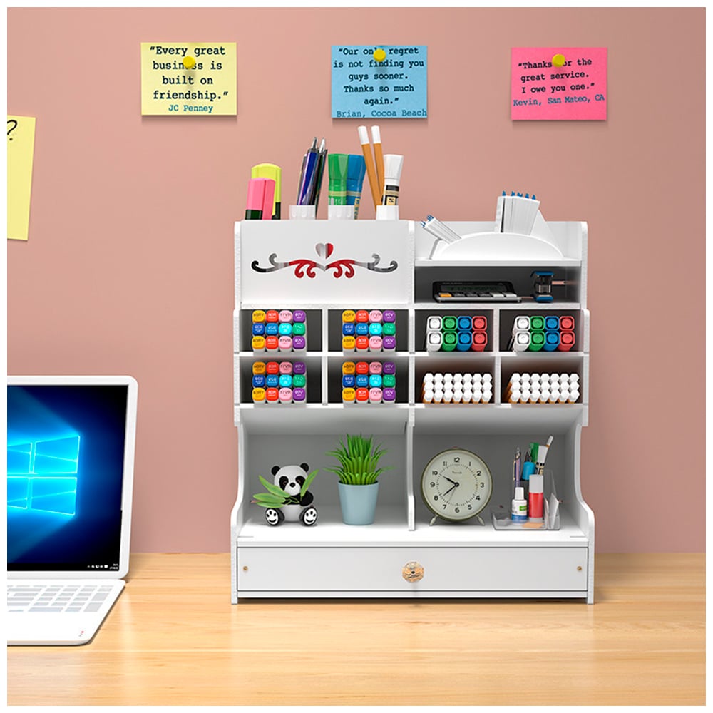 ORGANIZADOR DE ESCRITORIO OFICINA PORTA PLUMONES CON STICKERS KAWAII J29 - 3