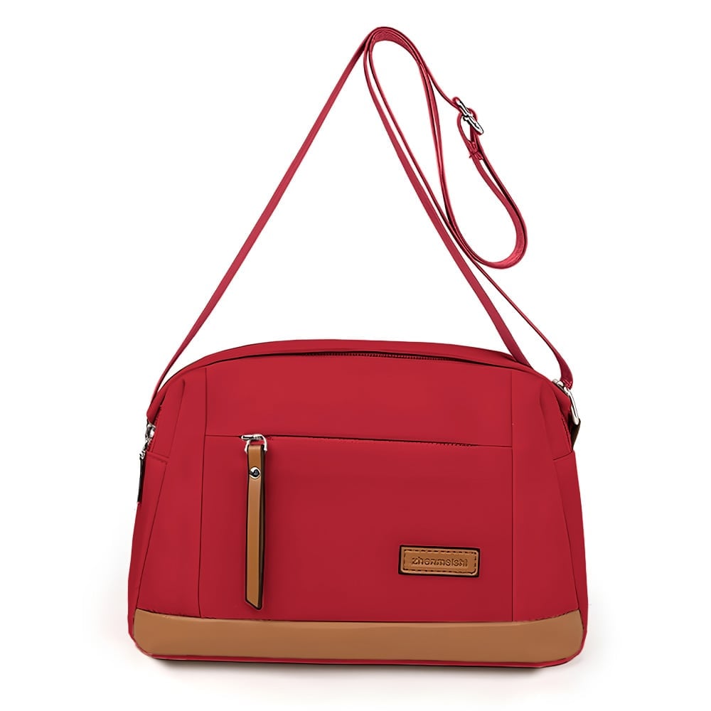 MORRAL PARA MUJER CON CORREA AJUSTABLE Y MULTIPLES BOLSILLOS ROJO ML5 - 1