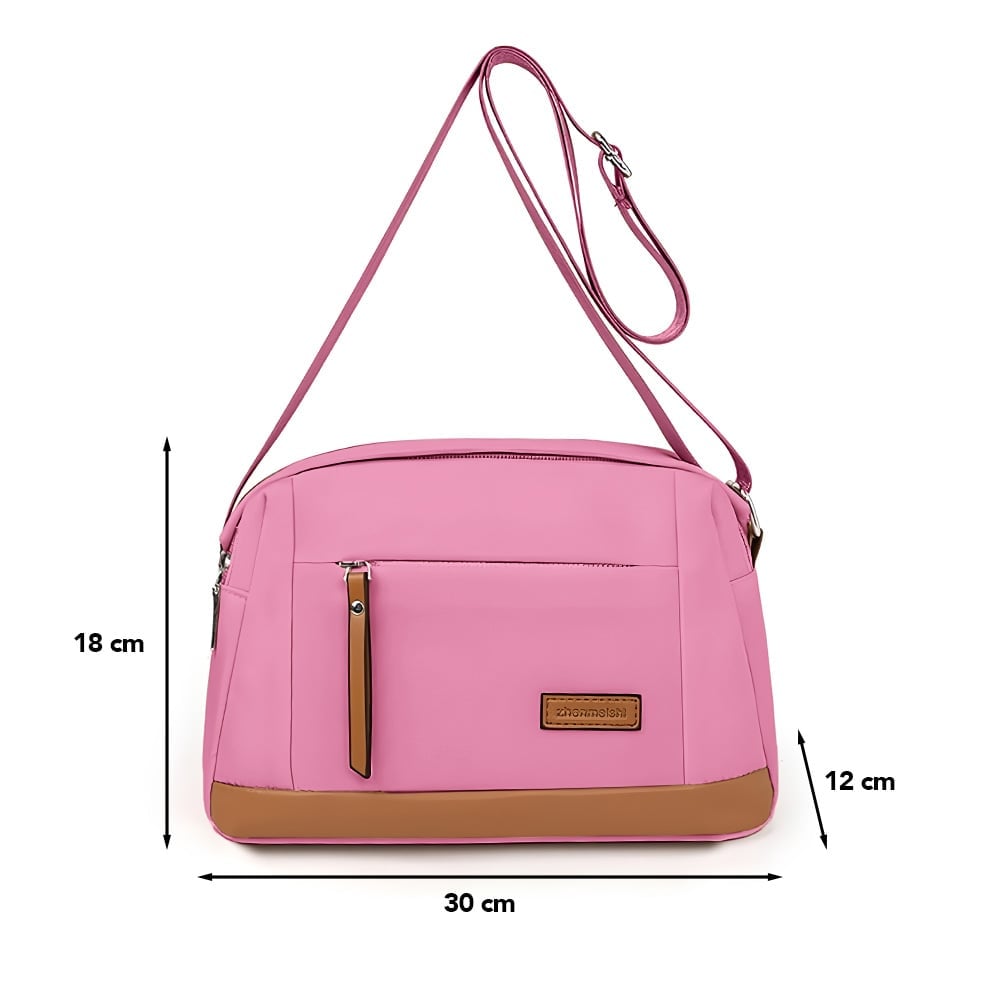 MORRAL PARA MUJER CON CORREA AJUSTABLE Y MULTIPLES BOLSILLOS ROSADO ML5 - 6