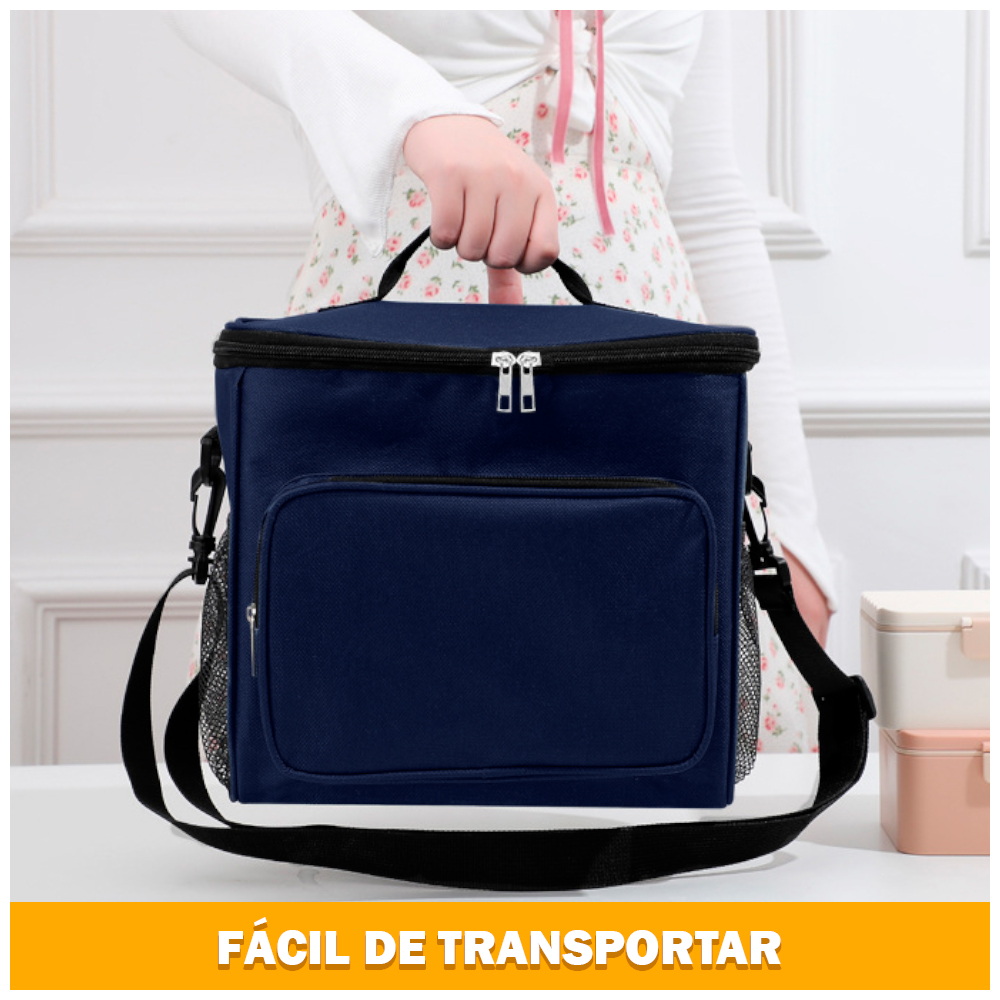 LONCHERA TÉRMICA PARA COMIDA Y ALIMENTOS IMPERMEABLE AZUL 02X - 4