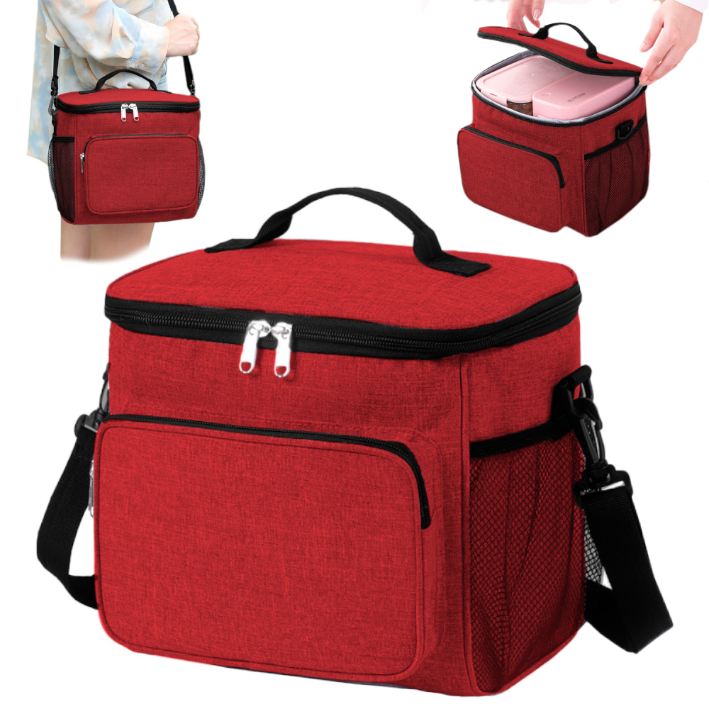 LONCHERA TÉRMICA PARA COMIDA Y ALIMENTOS IMPERMEABLE ROJO 02X - 1