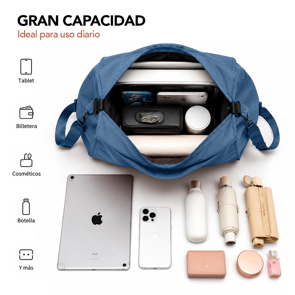 BOLSO PARA MUJER IMPERMEABLE CON GRAN CAPACIDAD Y CORREA AJUSTABLE ACERO YW8 - 2