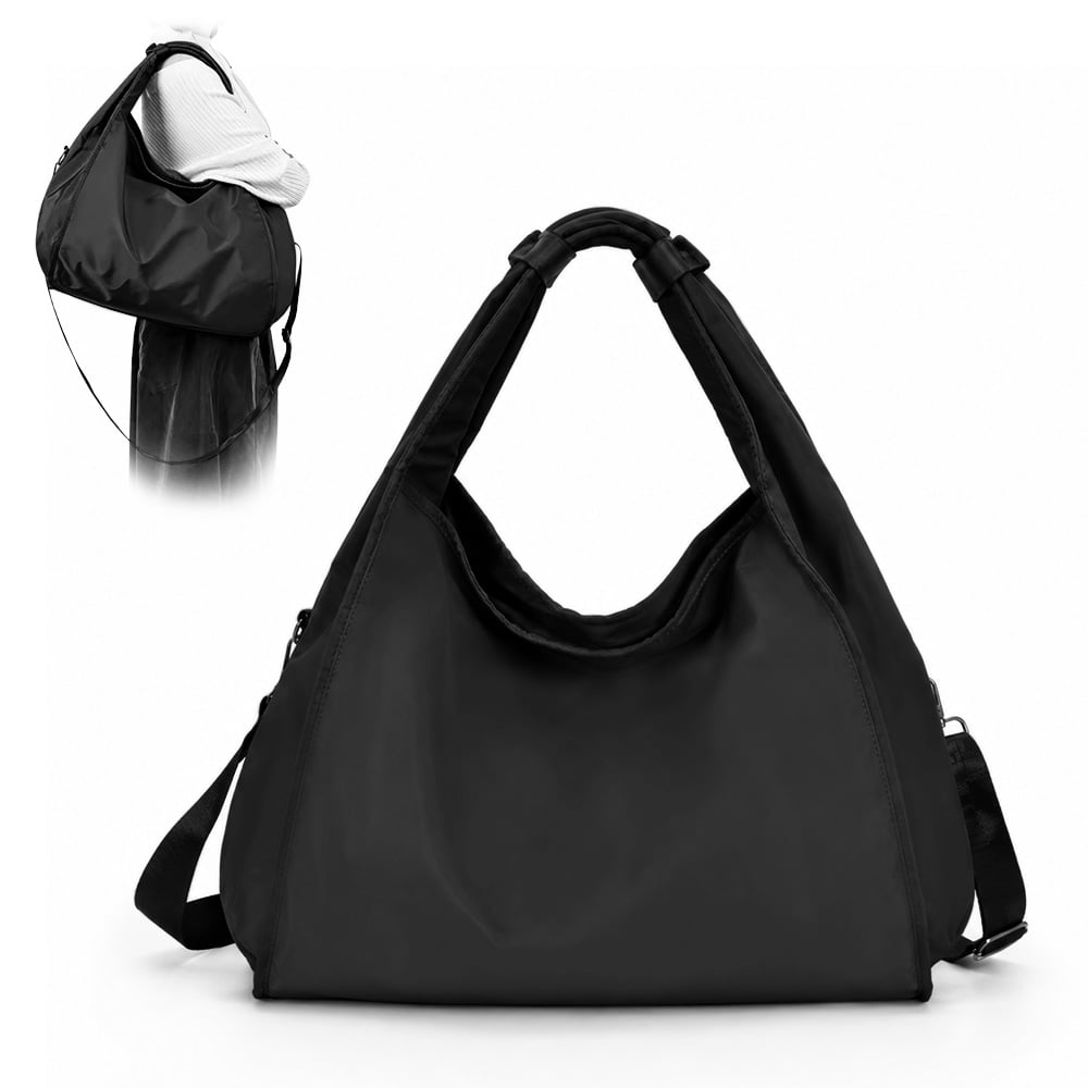 BOLSO PARA MUJER IMPERMEABLE CON GRAN CAPACIDAD Y CORREA AJUSTABLE NEGRO YW8 - 1