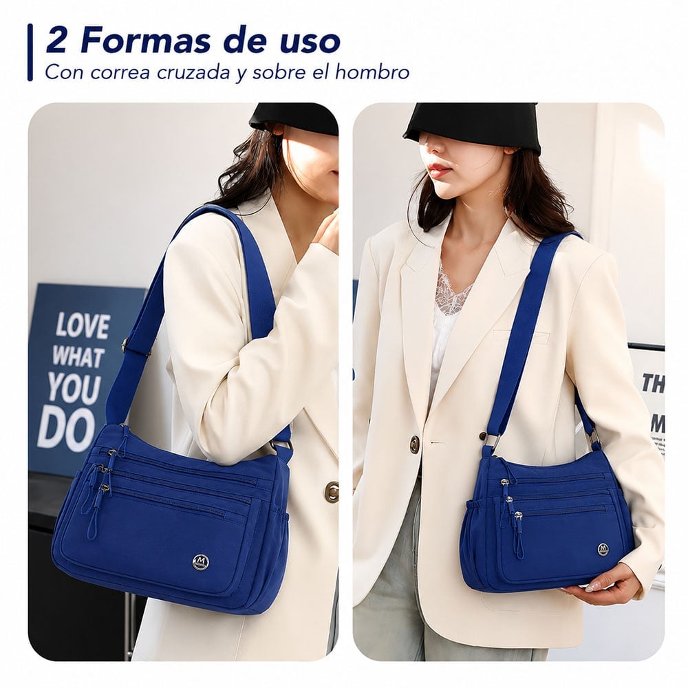 MORRAL PARA MUJER CON CORREA AJUSTABLE Y MÚLTIPLES BOLSILLOS AZ BP3 - 4
