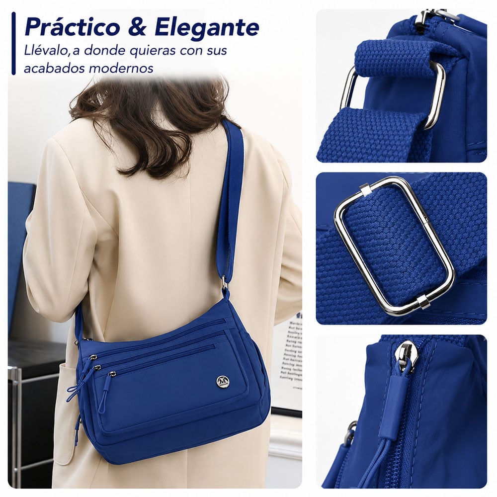MORRAL PARA MUJER CON CORREA AJUSTABLE Y MÚLTIPLES BOLSILLOS AZ BP3 - 5