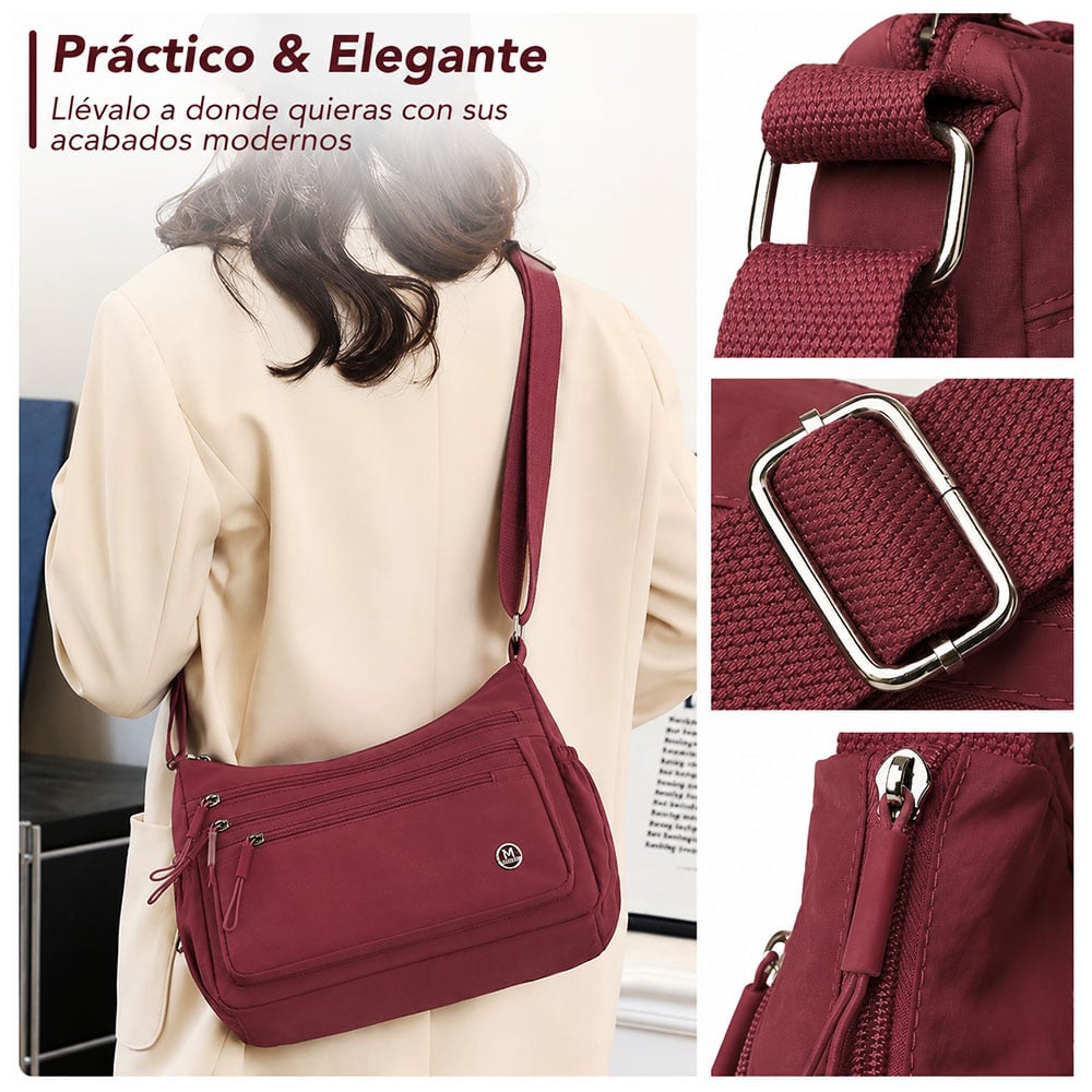 MORRAL PARA MUJER CON CORREA AJUSTABLE Y MÚLTIPLES BOLSILLOS GD BP3 - 5