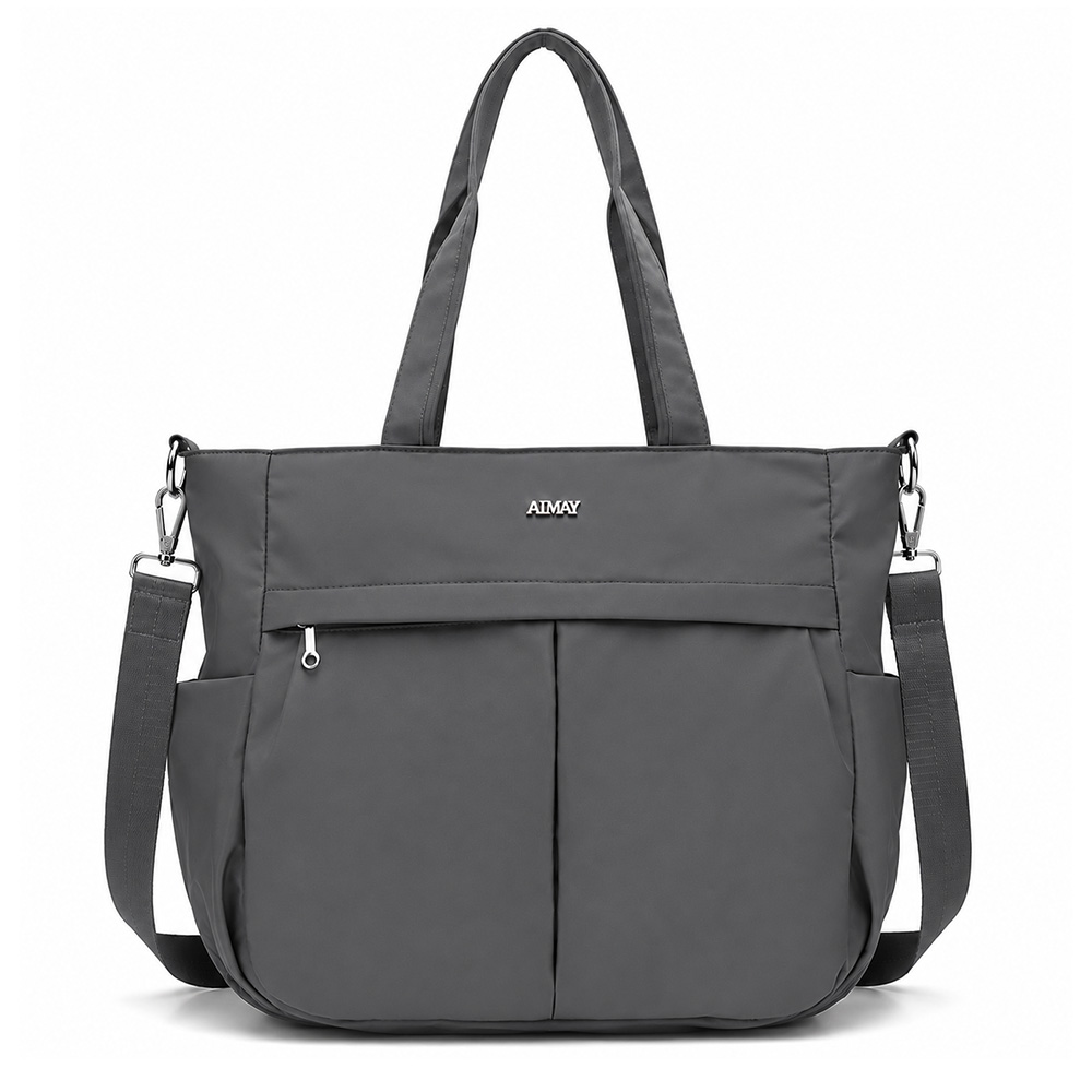 BOLSO PARA MUJER IMPERMEABLE CON GRAN CAPACIDAD Y CORREA AJUSTABLE PLOMO CT2 - 1