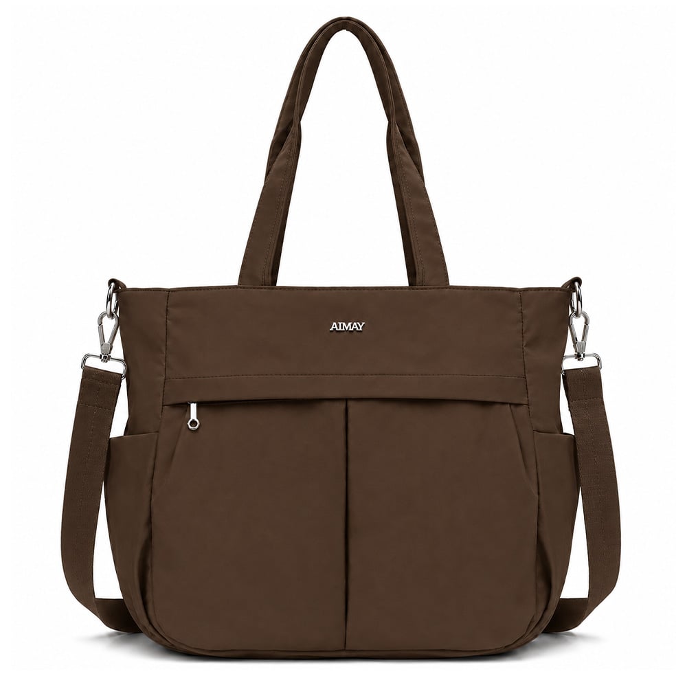 BOLSO PARA MUJER IMPERMEABLE CON GRAN CAPACIDAD Y CORREA AJUSTABLE MARRÓN CT2 - 1