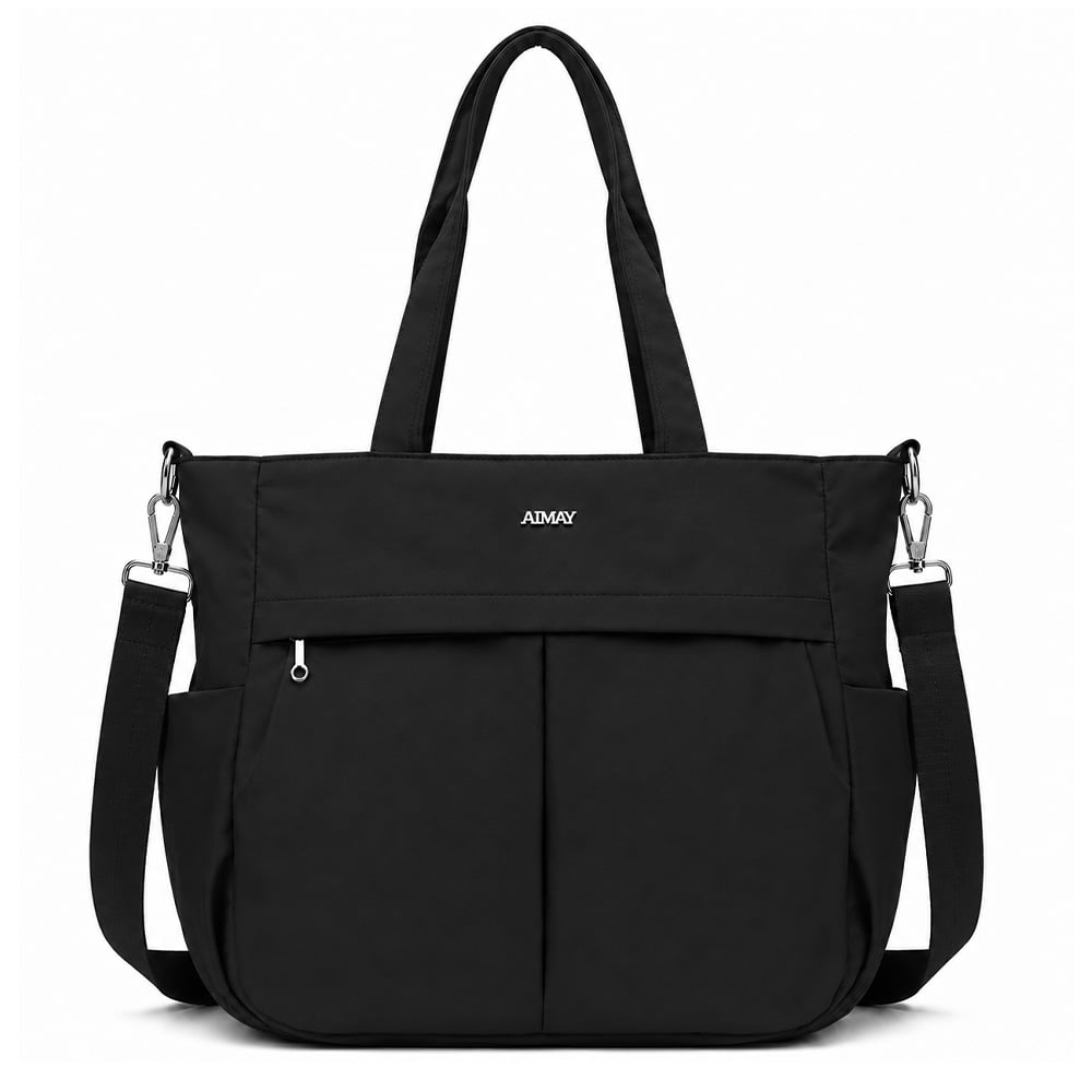 BOLSO PARA MUJER IMPERMEABLE CON GRAN CAPACIDAD Y CORREA AJUSTABLE NEGRO CT2 - 1