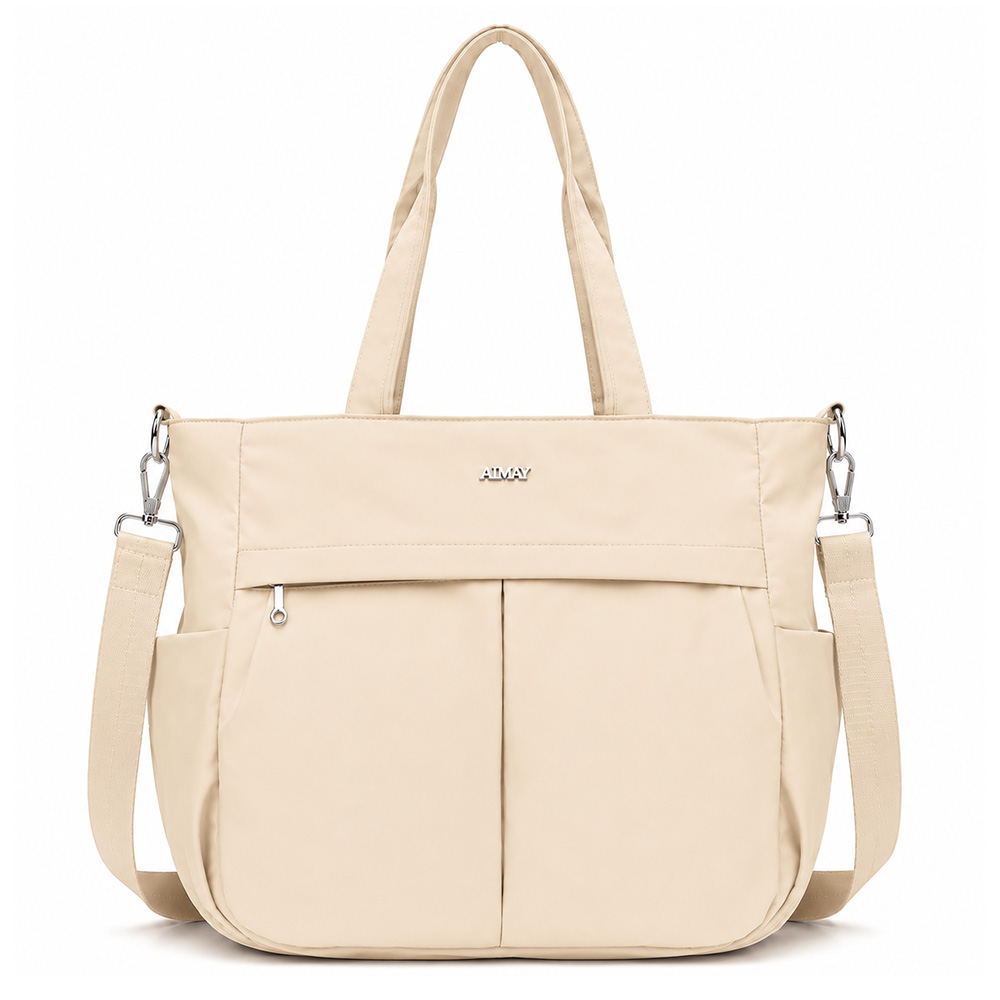 BOLSO PARA MUJER IMPERMEABLE CON GRAN CAPACIDAD Y CORREA AJUSTABLE CREMA CT2 - 1