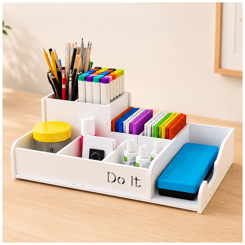 ORGANIZADOR DE ESCRITORIO MULTIFUNCIONAL CON COMPARTIMENTOS AJ1 - 1
