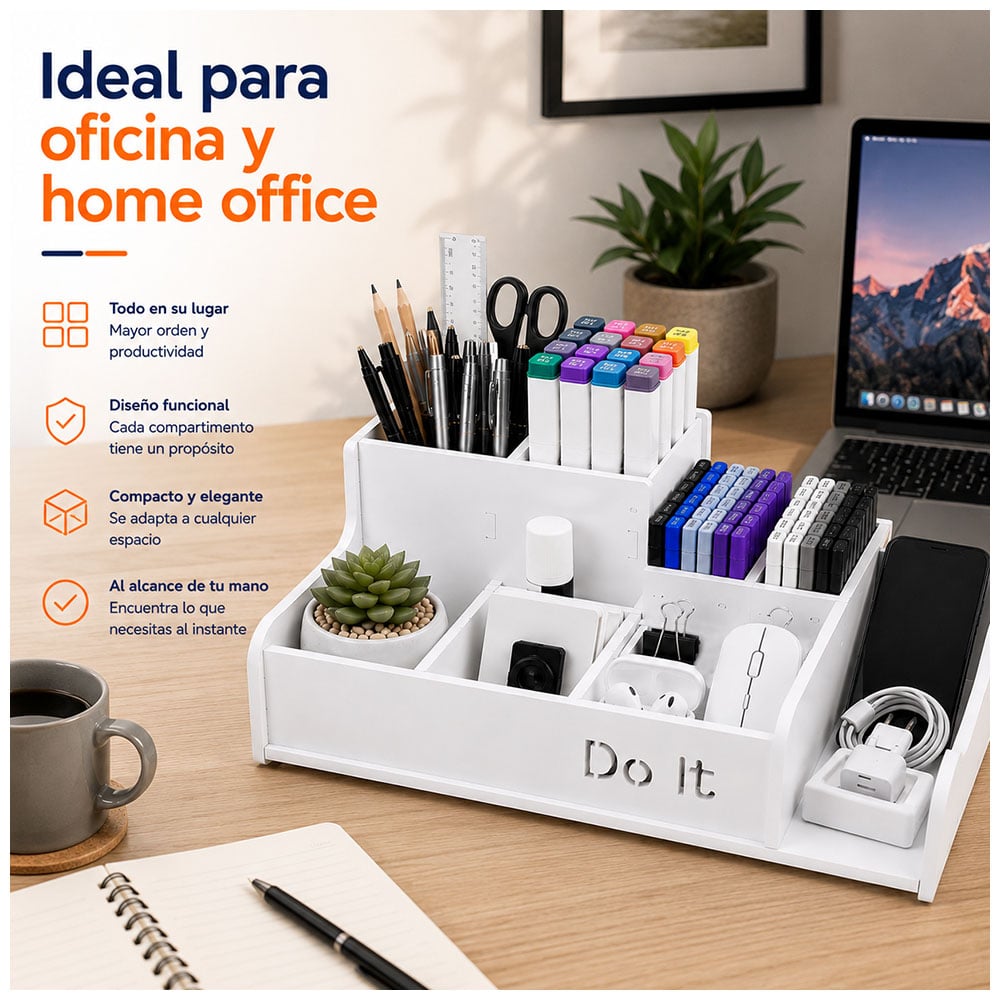 ORGANIZADOR DE ESCRITORIO MULTIFUNCIONAL CON COMPARTIMENTOS AJ1 - 3