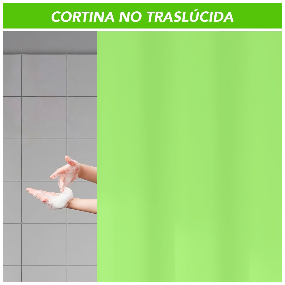 CORTINA DE BAÑO MODERNA IMPERMEABLE ACCESORIO PARA DUCHA VERDE BB1 - 3
