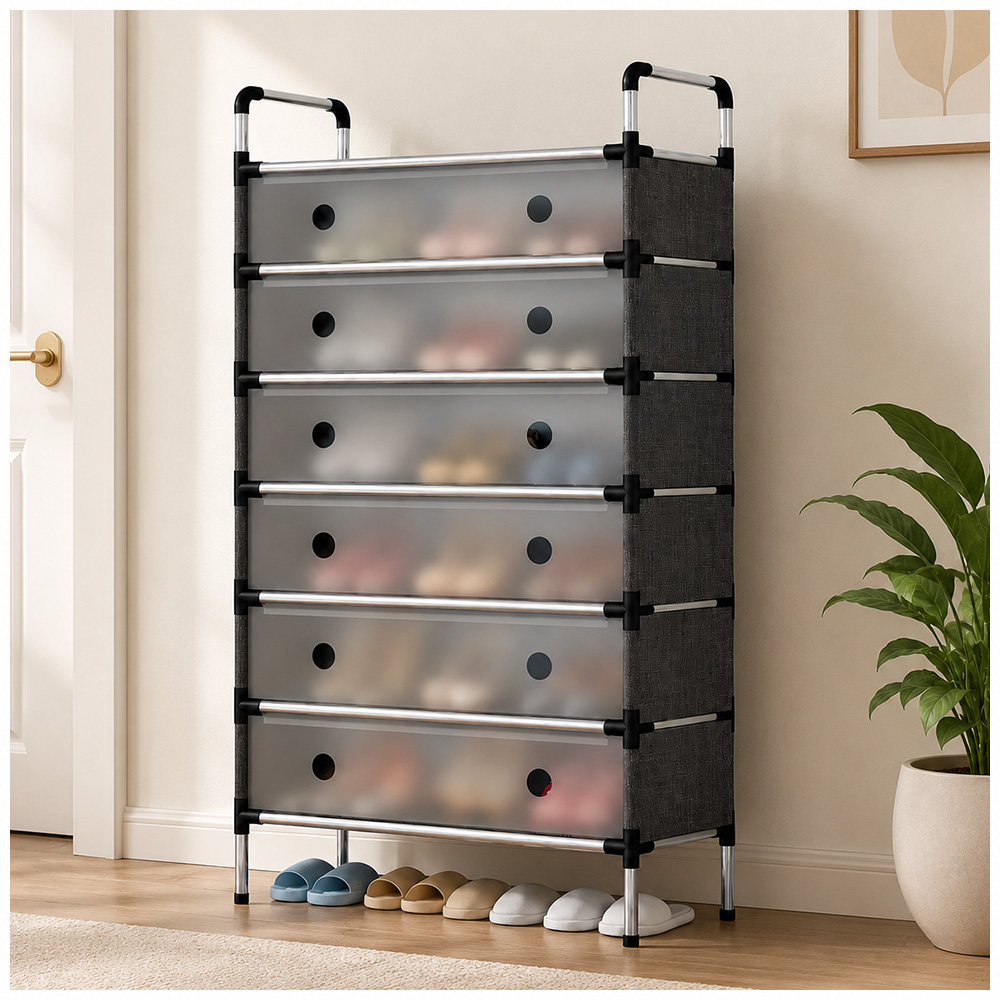ORGANIZADOR DE ZAPATOS DE 6 NIVELES CON PUERTAS ABATIBLES Z18 - 1